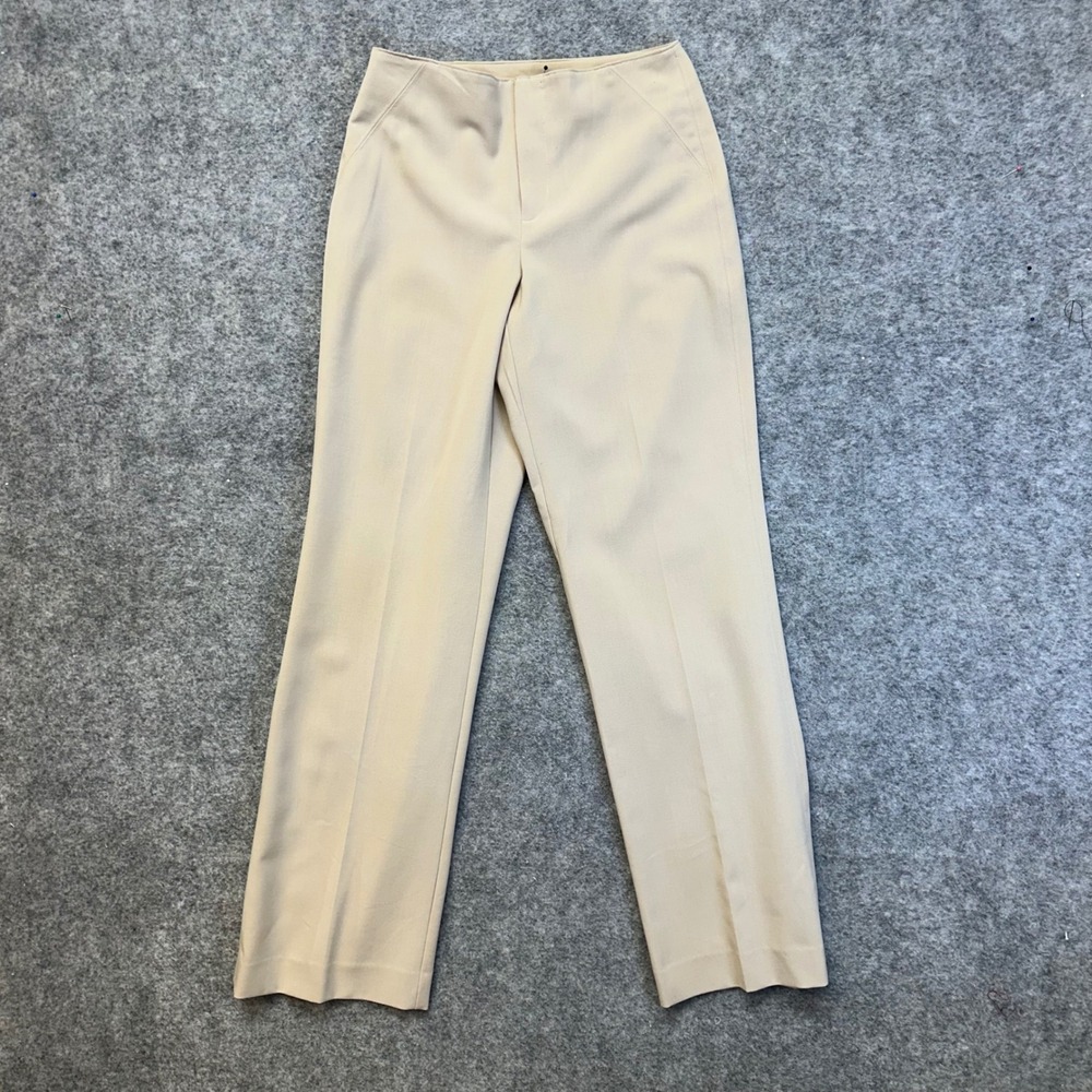 Hillard & Hanson Straight Leg Dress Pants Womens Size 4 Beige High Rise